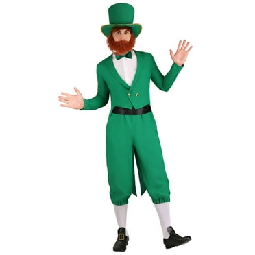 Mens Leprechaun Fancy Dress Hat & Beard St Patricks Day Irish Hat New by Smiffys
